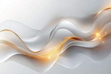 Obraz premium Abstract white and gold wave background. (2)