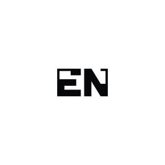 Obraz premium EN monogram logo design letter text name symbol monochrome logotype alphabet character simple logo