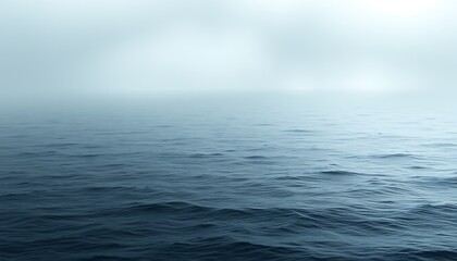 Fototapeta premium Serene ocean horizon under foggy sky