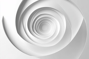 Fototapeta premium Abstract white spiral tunnel background. (1)