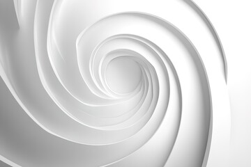 Fototapeta premium Abstract white spiral vortex with depth and dimension.