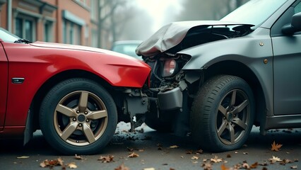 Head-on car accident