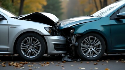 Head-on car accident