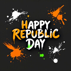 Fototapeta premium Happy Republic Day Design, AI generated
