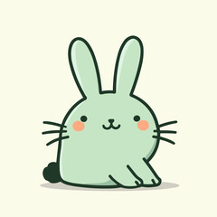Cute Green Bunny Vector Illustration Playful Art