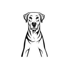 Modern Black Dog Silhouette of a Dog Sitting Elegant Pet Lovers for Branding