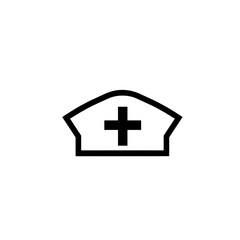 Obraz premium Black and White Nurse Hat Icon in Vector Format
