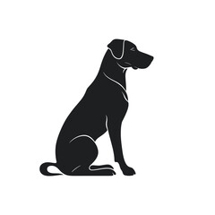 Modern Black Dog Silhouette of a Dog Sitting Elegant Pet Lovers for Branding