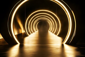 Obraz premium Abstract arch podium way perspective background. 3d render