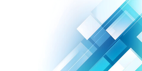Fototapeta premium Abstract blue and white background with geometric shapes for tech or business presentation design
