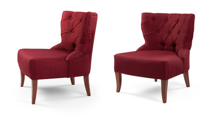 armchair different angles isolated on a white background .