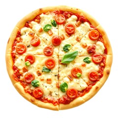 Cheesy Italian pizza isolated