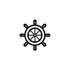 Nautical Ship's Wheel Vector Icon Illustration