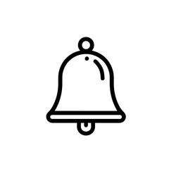 Fototapeta premium Classic Bell Icon, Line Art in Black, Notification Symbol