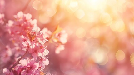 Pink Blossoms in Sunlight
