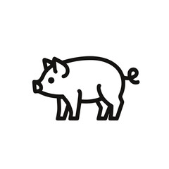 Naklejka premium Cute Pig Vector Design in Black and White