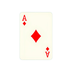 Obraz premium Ace of diamonds playing card on a black background, with the diamond symbol and 