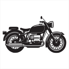Obraz premium Classic Motorcycle Silhouettes Design - Motor cycle Vector illustration in black and white 
