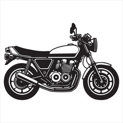 Fototapeta premium Classic Motorcycle Silhouettes Design - Motor cycle Vector illustration in black and white 