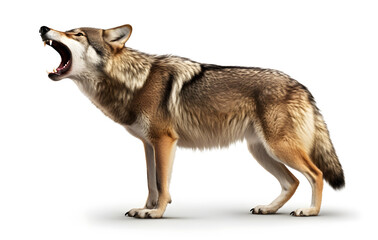 Obraz premium Cute wolf shows off its fur and playful nature