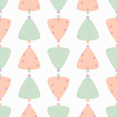 Pastel Christmas Tree Seamless Patterns
