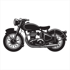 Fototapeta premium Classic Motorcycle Silhouettes Design - Motor cycle Vector illustration in black and white 