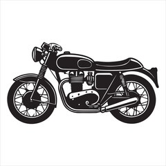 Obraz premium Classic Motorcycle Silhouettes Design - Motor cycle Vector illustration in black and white 