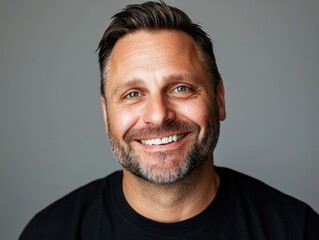 Fototapeta premium Smiling Middle-Aged Man with Fair Skin