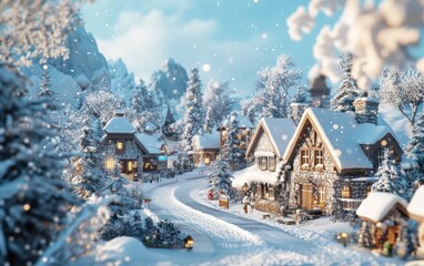 Fototapeta premium winter holiday 3d vector 