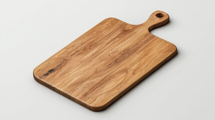 Fototapeta premium Customized wooden cutting board with smooth surface and handle, perfect for kitchen use and food preparation. Ideal for gifting or personal use
