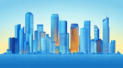 Obraz premium Modern City Skyline with Clean Lines and Textures