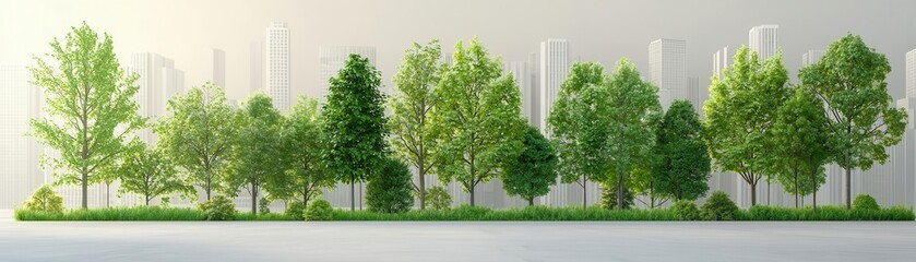 Obraz premium Urban reforestation, city parks, green lungs, 3D illustration