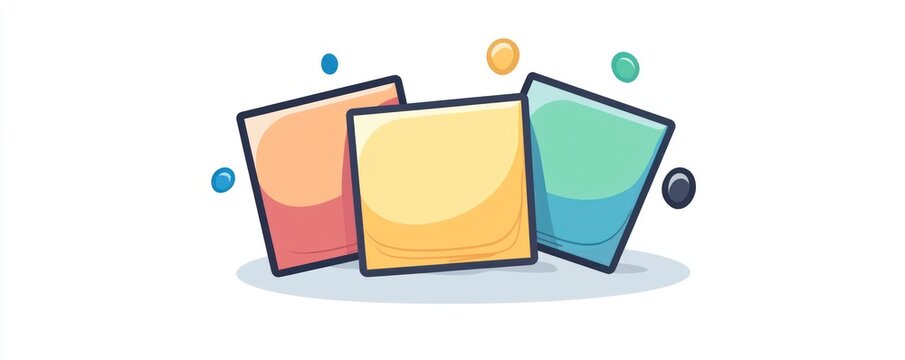 Simple line style icon of sticky notes, ideal for jotting down reminders and tasks.