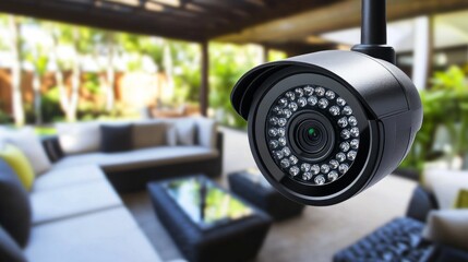 Fototapeta premium Modern Security Camera in Home Setting