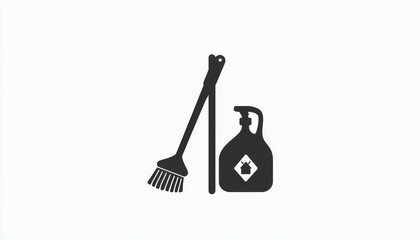 Maintenance services icon, minimalist design emphasizing cleanliness.