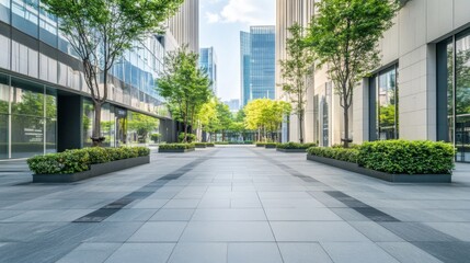 Modern Urban Design with Clean Lines and Greenery
