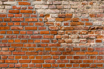 detail of old somewhat dilapidated brick wall