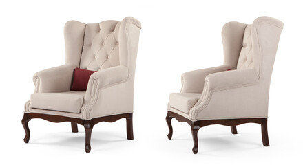armchair different angles isolated on a white background .