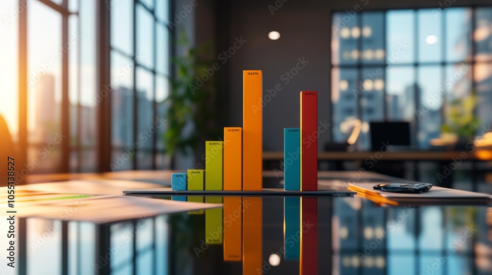 Poster Modern Data Visualization in Bright Office Setting