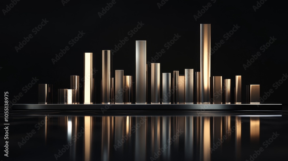 Poster Modern Abstract Structure with Reflective Surface