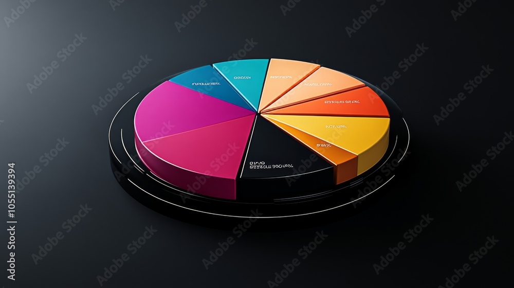 Fototapete colorful data visualization in circular chart design