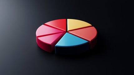 Obraz premium Colorful Pie Chart on Dark Background