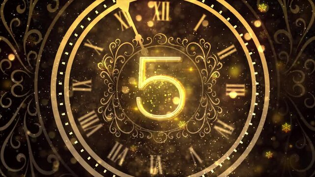 4K, 3840 x 2160 Pixels Resolution, 2025 Happy New Year Countdown Background Animation, Countdown Starts from 10 Seconds, High Quality Happy New Year Intro Animation for Year 2025
