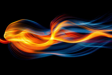 abstract orange blue light waves abstract background