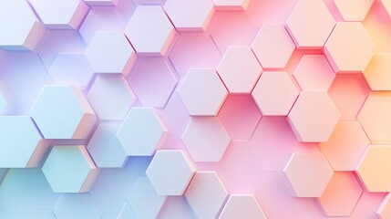 Abstract Geometric Hexagon Pattern with Pastel Gradient
