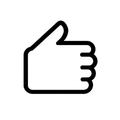 Thumb up line vector icon isolated on transparent background. Outline Like sign png