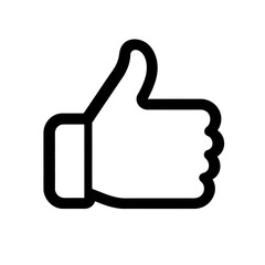Thumb up line vector icon isolated on transparent background. Outline Like sign png