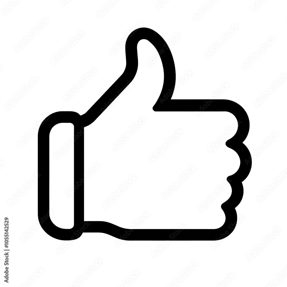 Poster thumb up line vector icon isolated on transparent background. outline like sign png