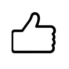 Thumb up line vector icon isolated on transparent background. Outline Like sign png