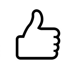 Obraz premium Thumb up line vector icon isolated on transparent background. Outline Like sign png